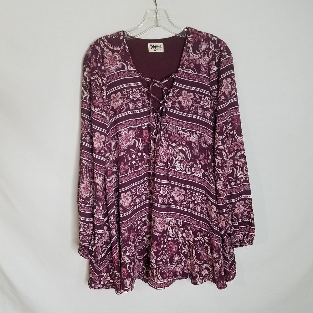 SHOW ME YOUR MUMU Floral‎ Tunic Blouse Top Women's Size Small